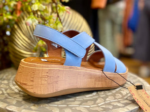 Heavenly Feet Sandals in Nude, Black, Light blue