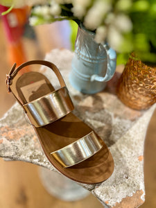 Heavenly Feet Pecan  Sandal in Orange/Fushia or RoseGold/Champagne
