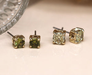 POM Olive Mix Golden Crystal Stud Earring Duo