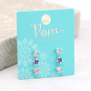Multicoloured Crystal Stud Earrings