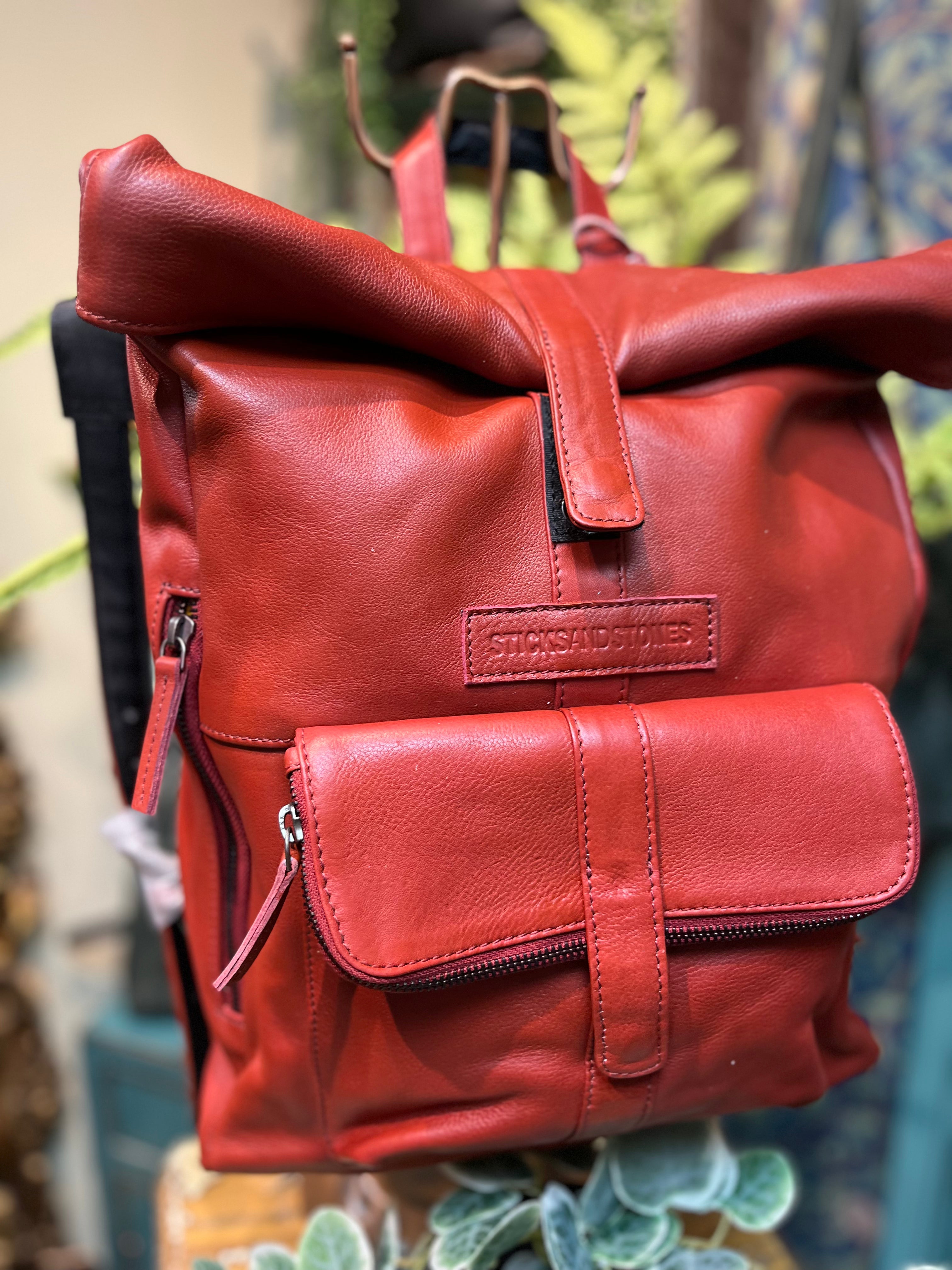 Sticks & Stones Messenger Leather Backpack