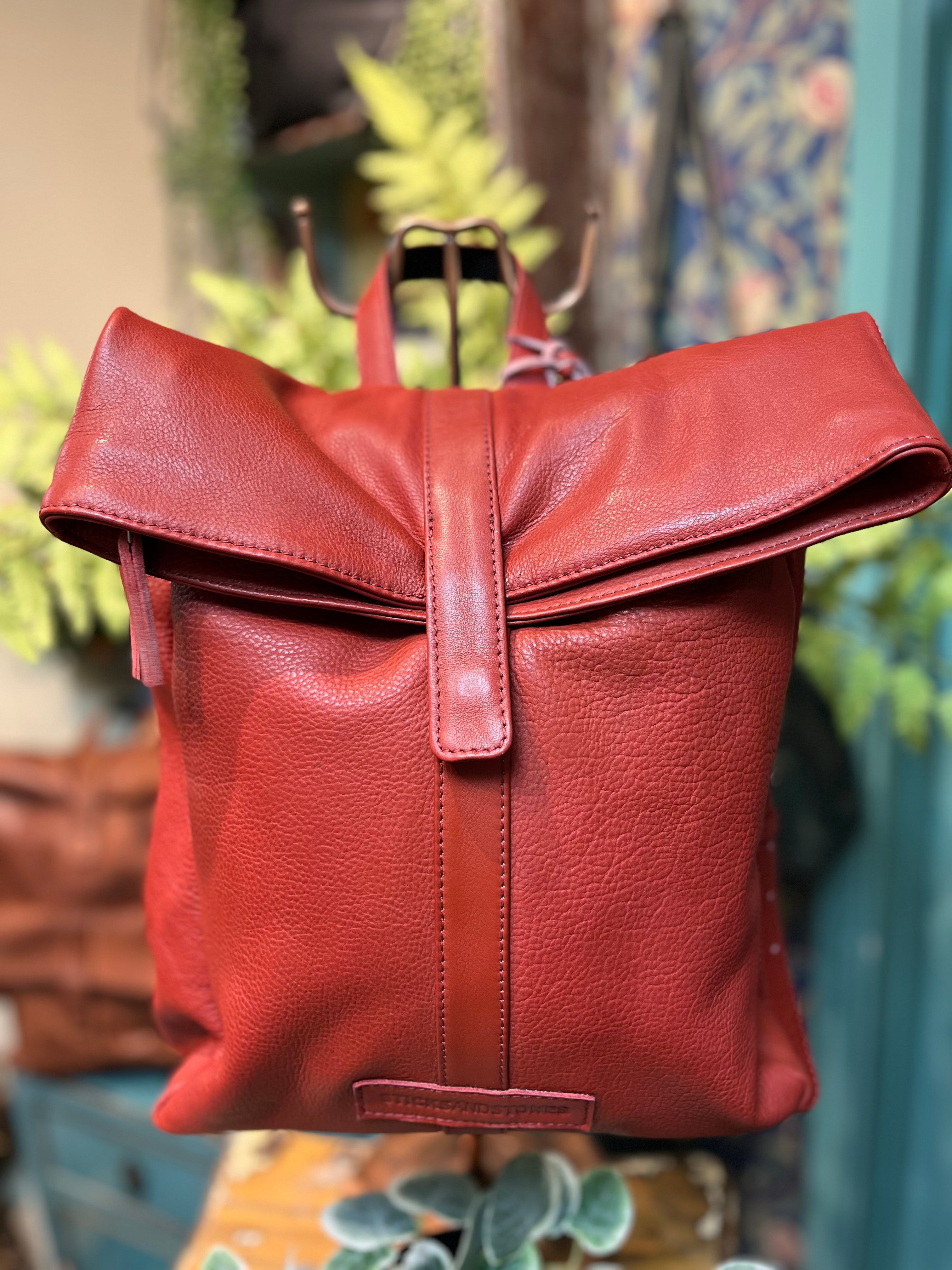 Stick And Stones Leather Courier Backpack