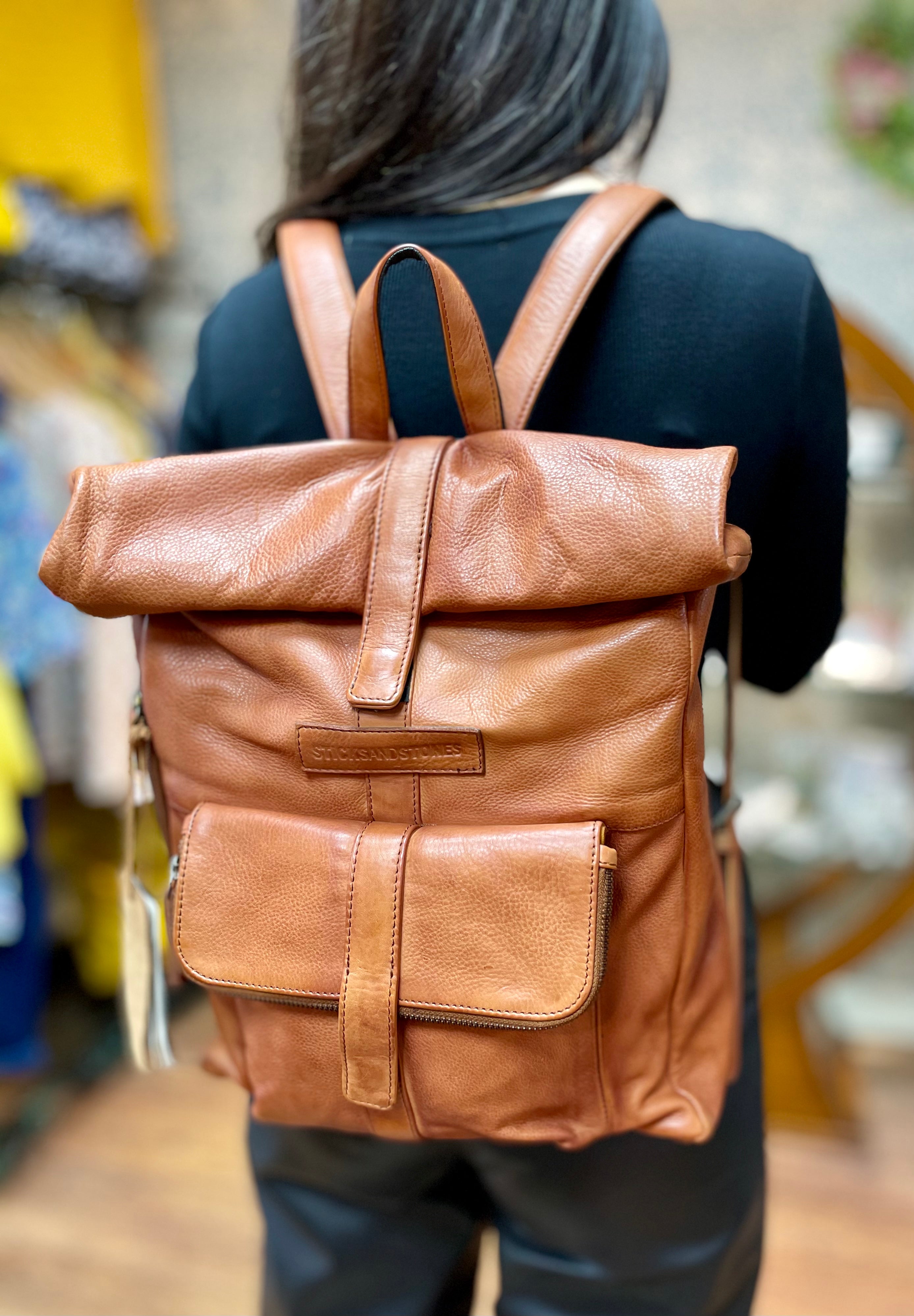Sticks & Stones Messenger Leather Backpack