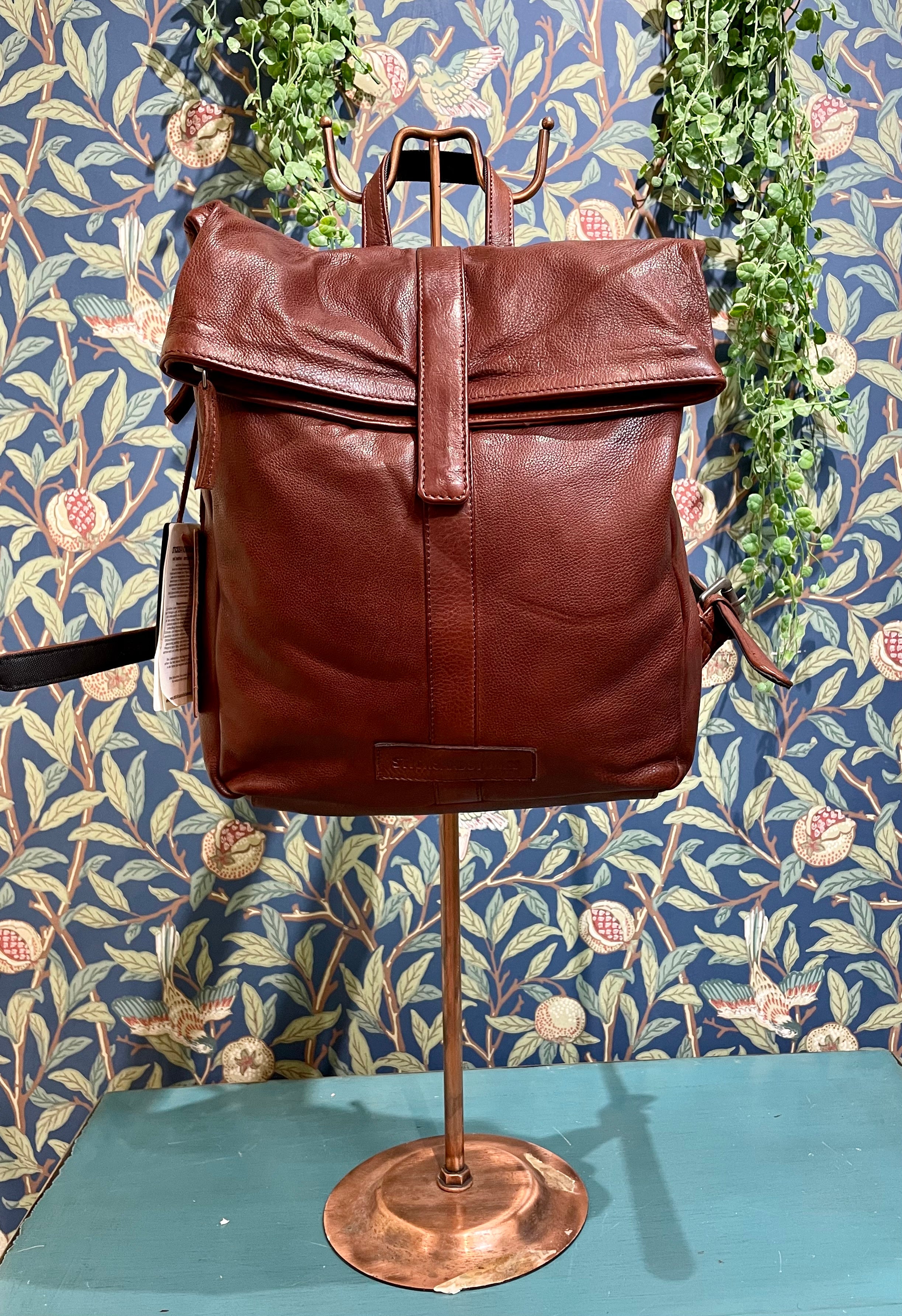 Stick And Stones Leather Courier Backpack