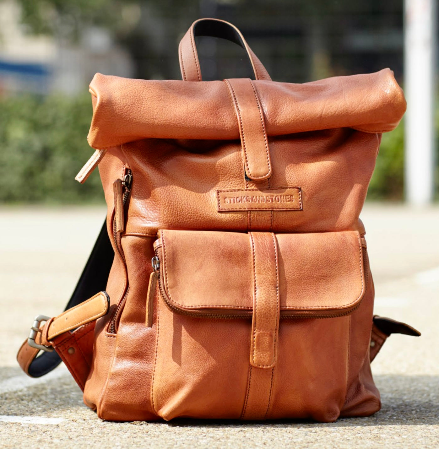 Sticks & Stones Messenger Leather Backpack