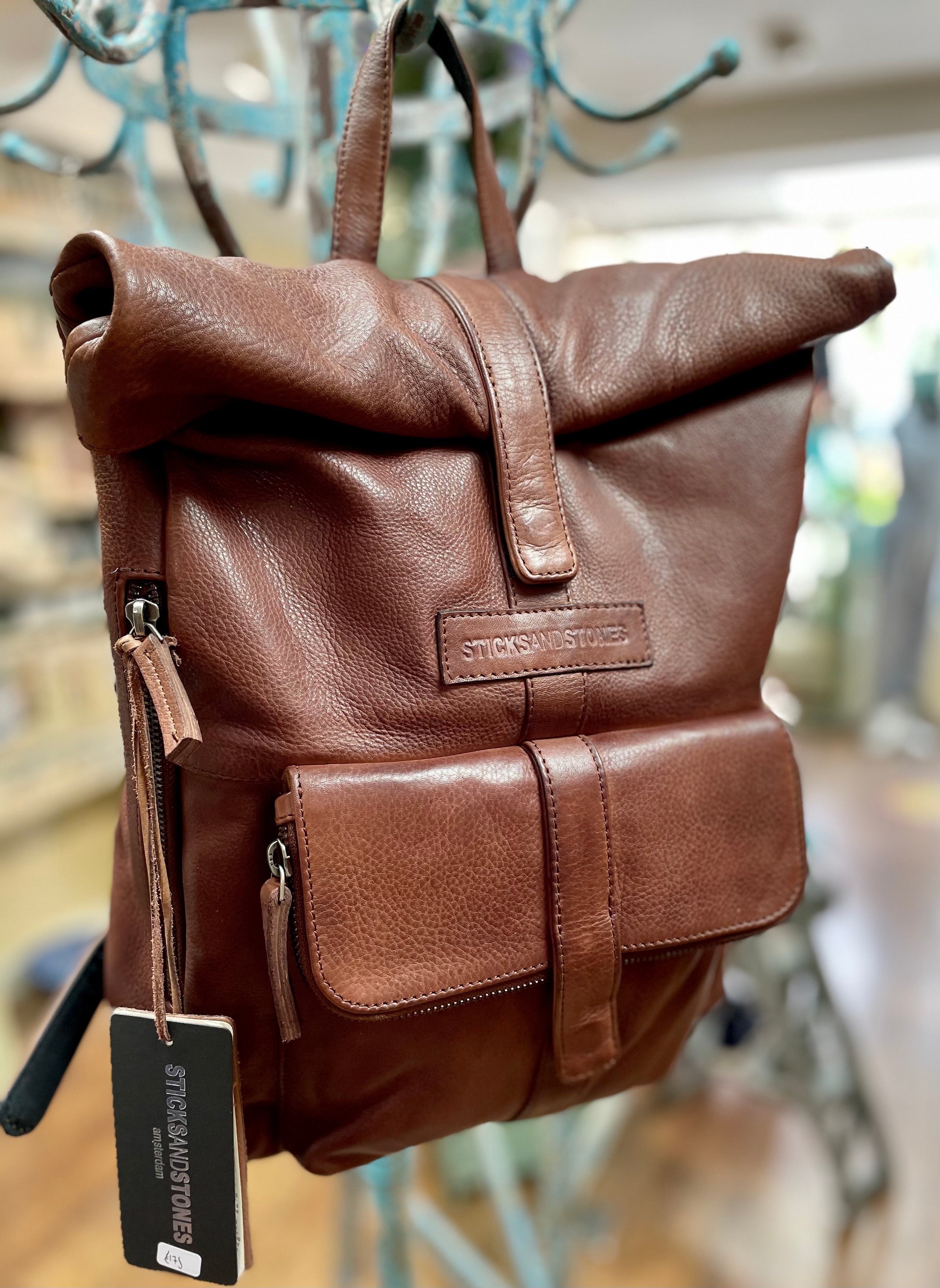 Sticks & Stones Messenger Leather Backpack