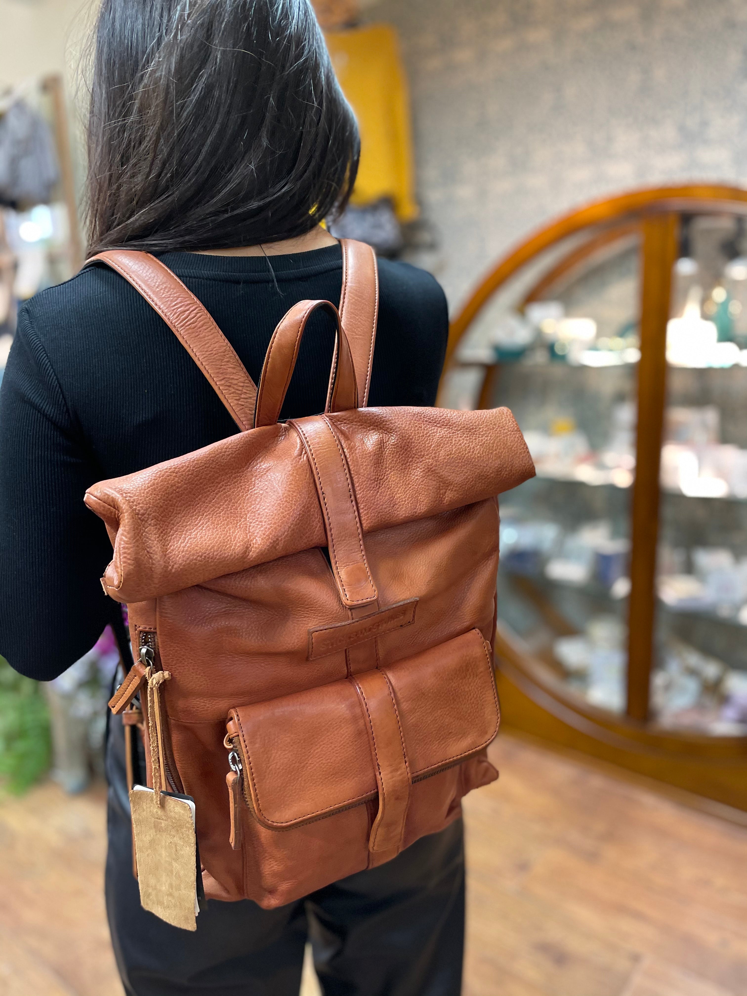 Sticks & Stones Messenger Leather Backpack