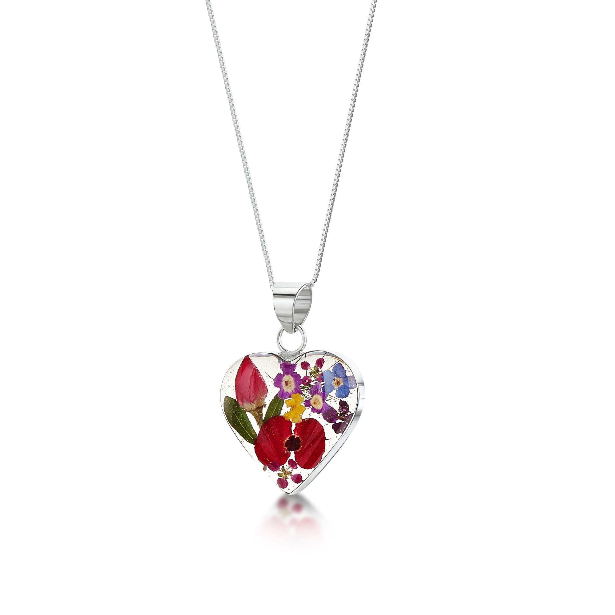 Shrieking Violet - Mixed Flower Collection- Heart Necklace