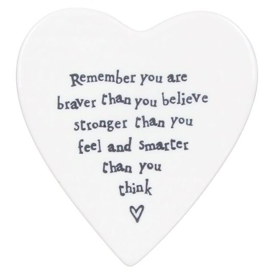 East of India Porcelain Remember you are braver than you believe coaster