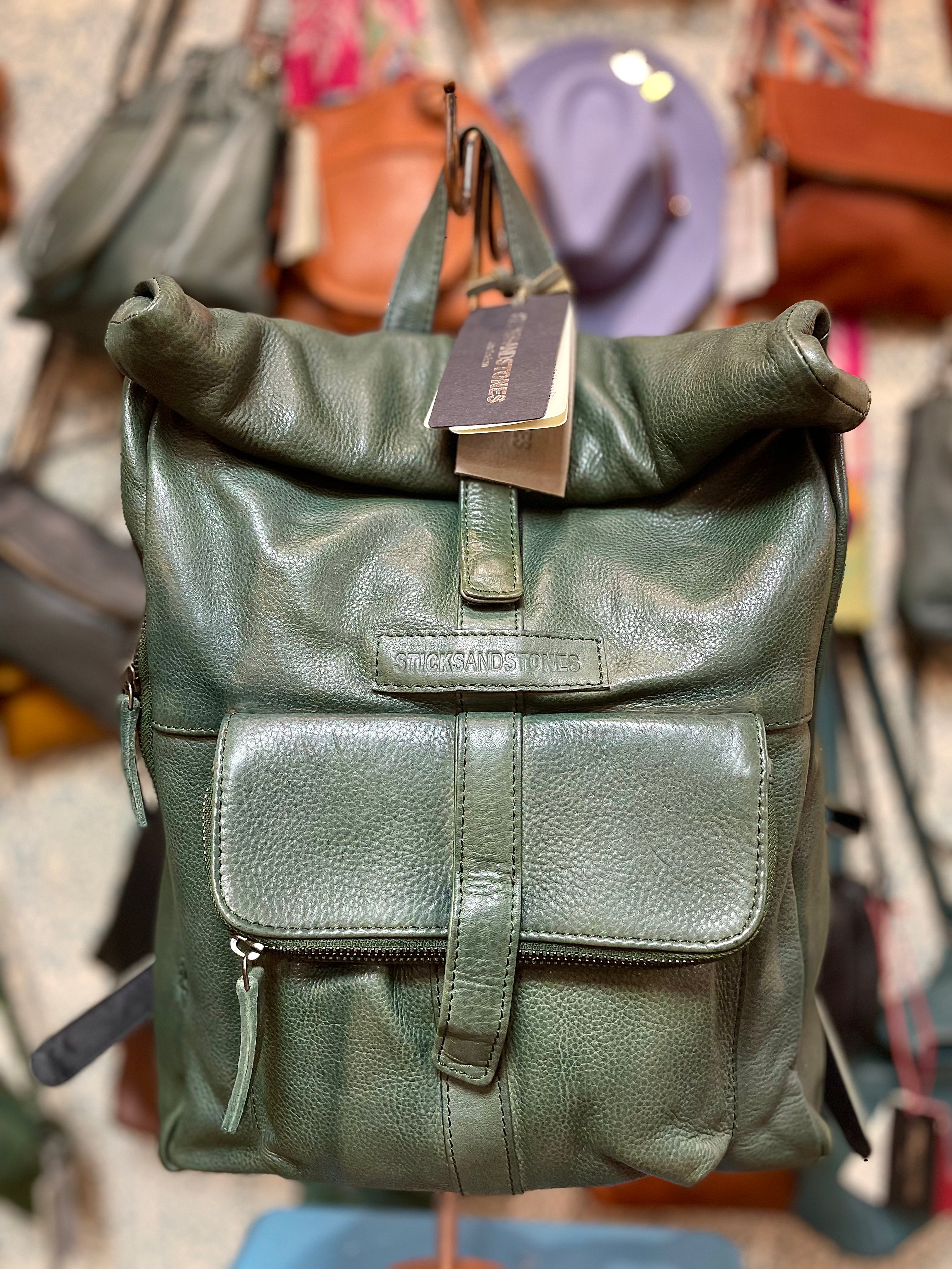 Sticks & Stones Messenger Leather Backpack