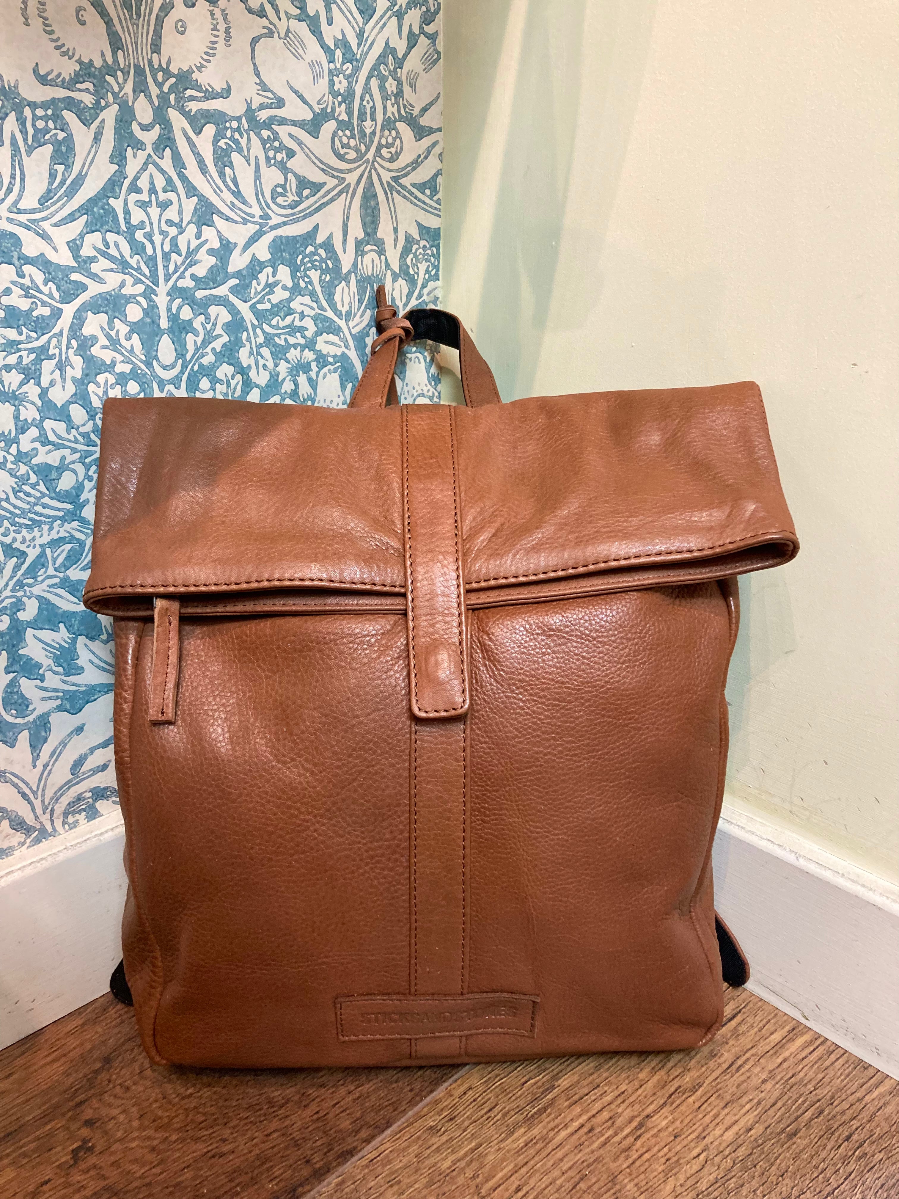 Stick And Stones Leather Courier Backpack
